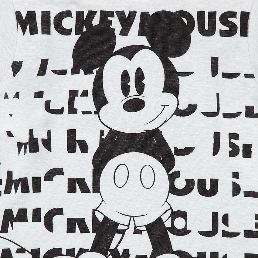 Tee-shirt manches longues en jersey slub avec print Disney Mickey 
