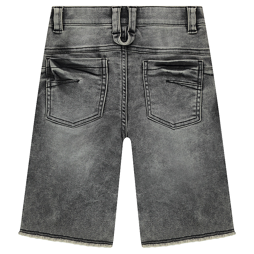 Junior - Bermuda en denim like effet used avec poches zippées  