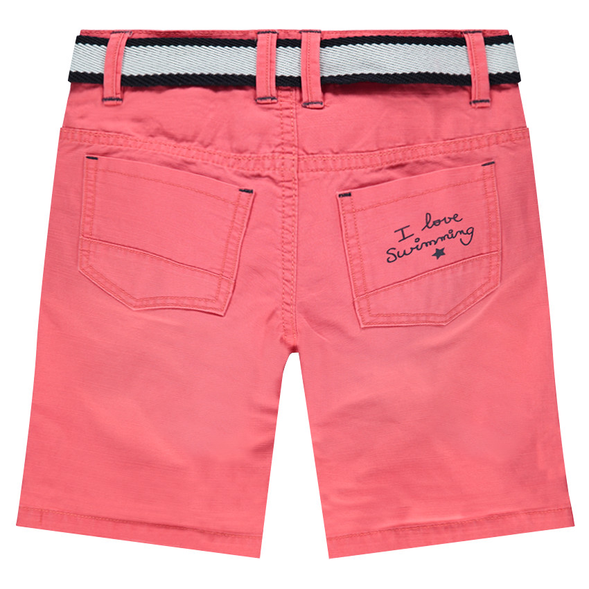 Bermuda en coton surteint avec ceinture amovible 