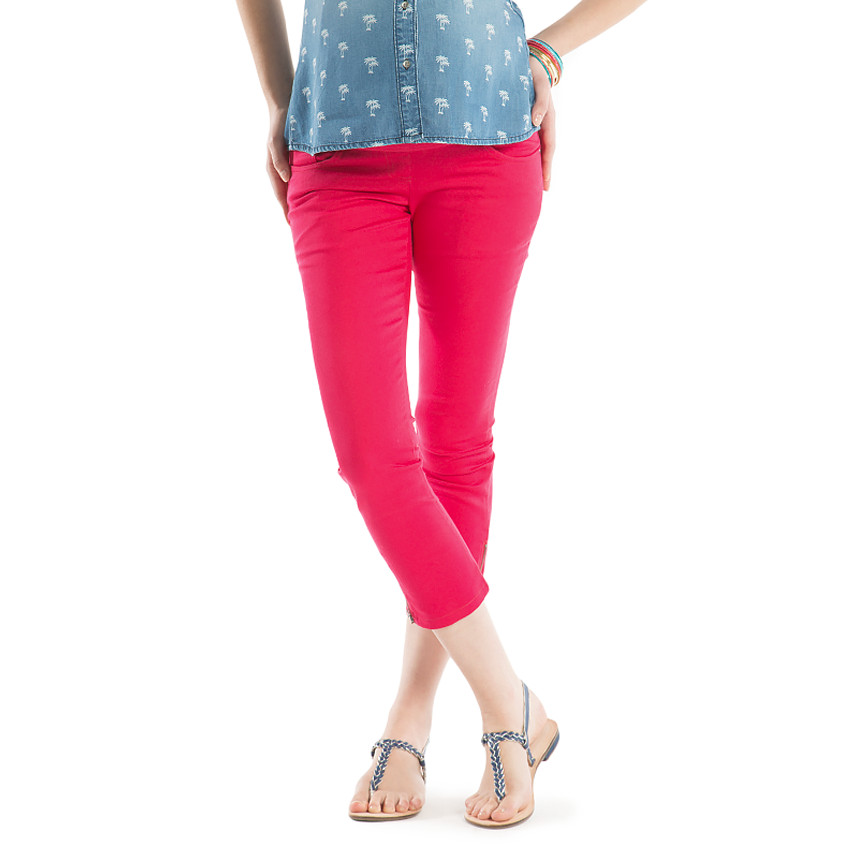 Pantacourt de grossesse uni avec zips 