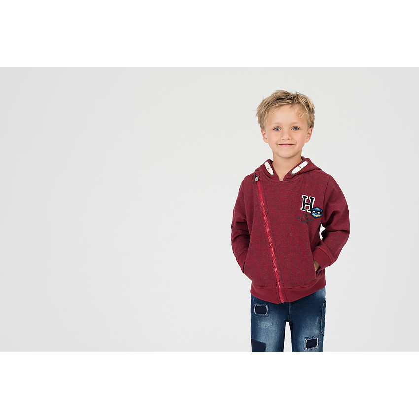 Gilet à capuche en molleton twisté avec badge patché 