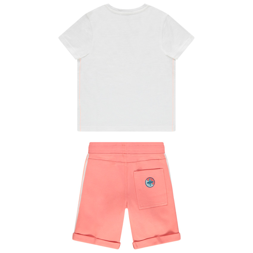 Ensemble avec t-shirt print paysage et short à bandes 