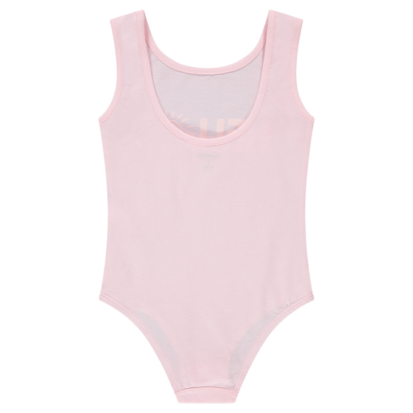 Body en coton uni avec message printé devant 