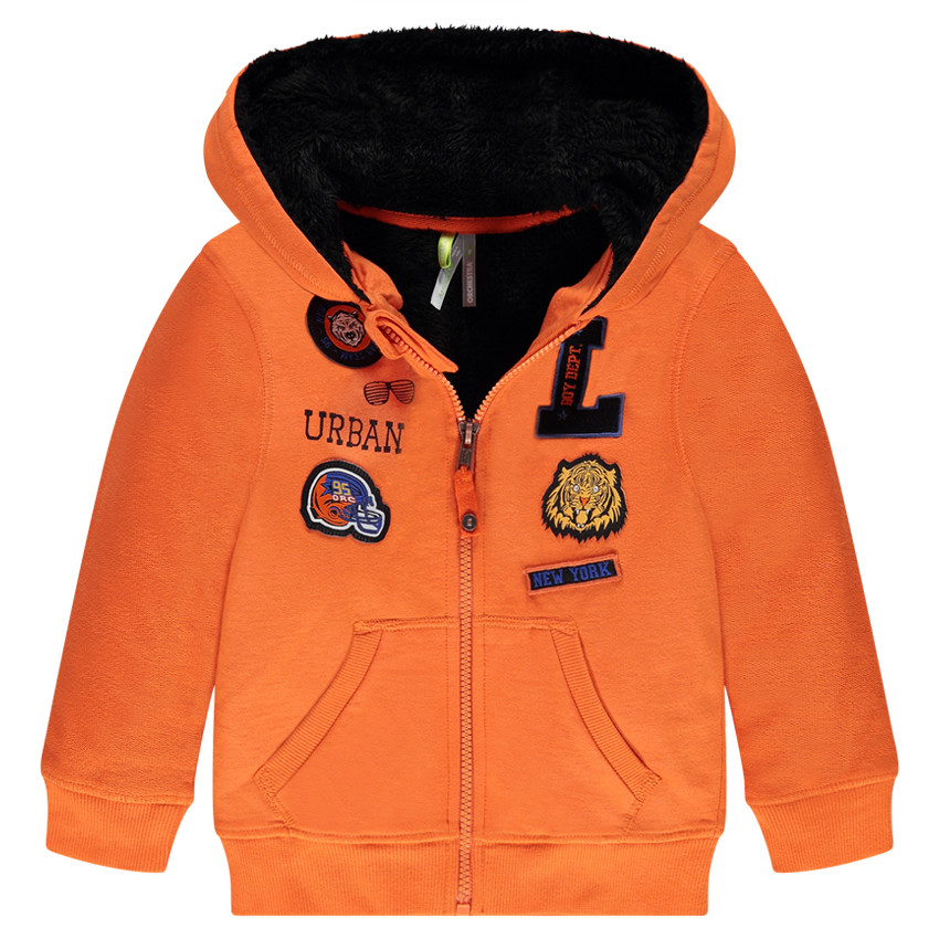 Gilet en molleton doublé sherpa avec badges 