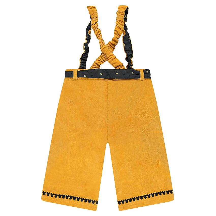 Pantalon large en velours avec bretelles élastiquées et broderie Disney Minnie 