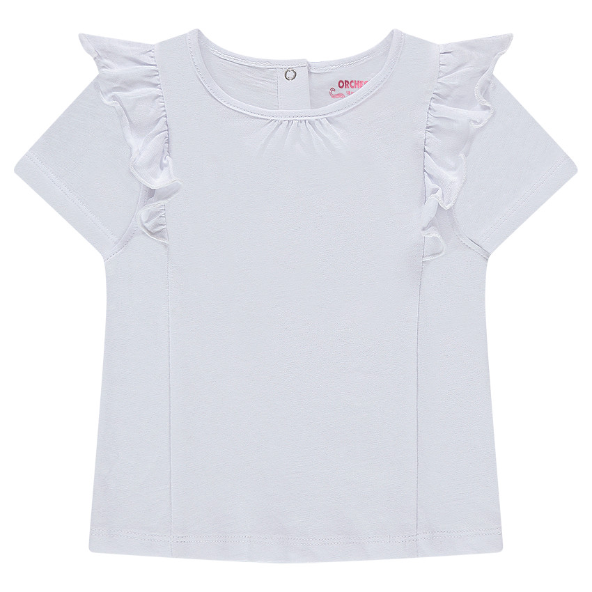 Tee-shirt manches courtes en jersey avec volants 