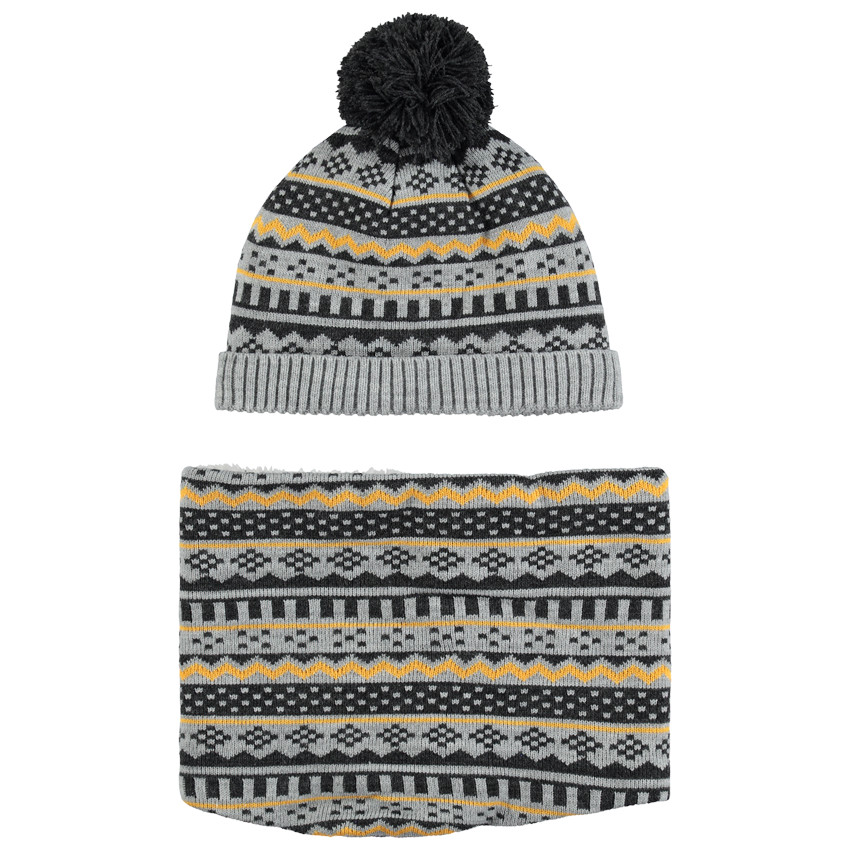 Ensemble imprimé doublé bonnet snood 