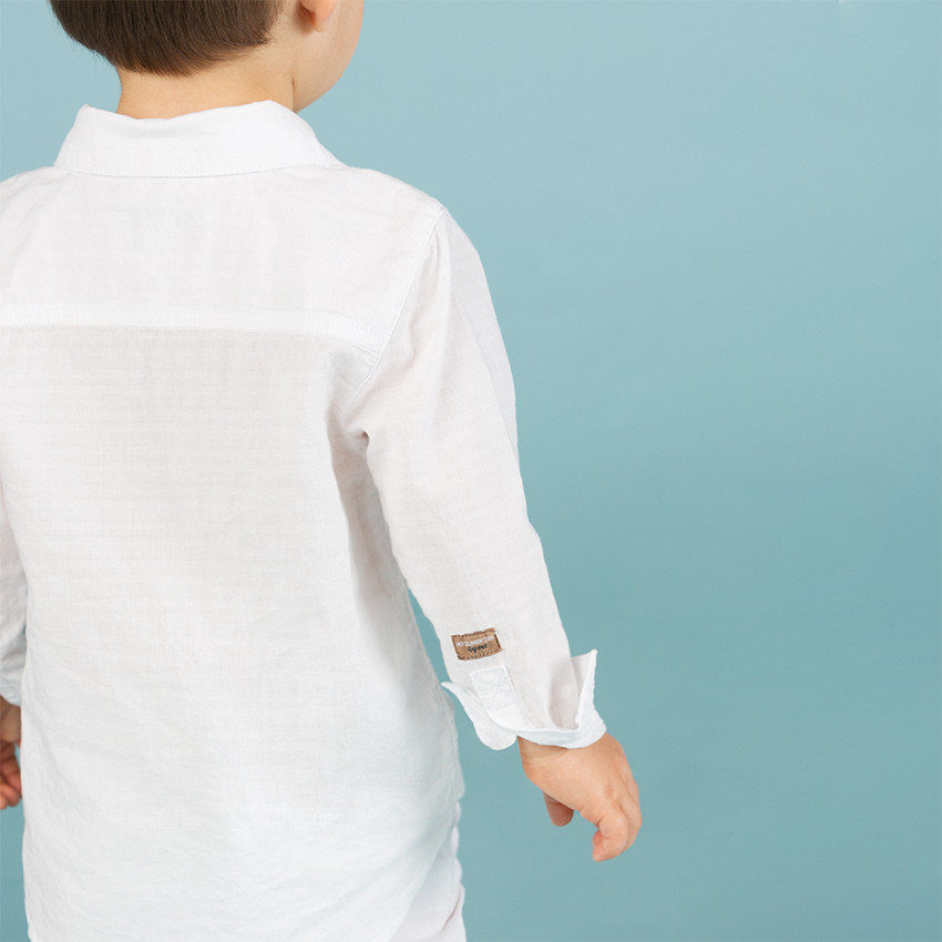 Chemise manches longues en coton fantaisie 