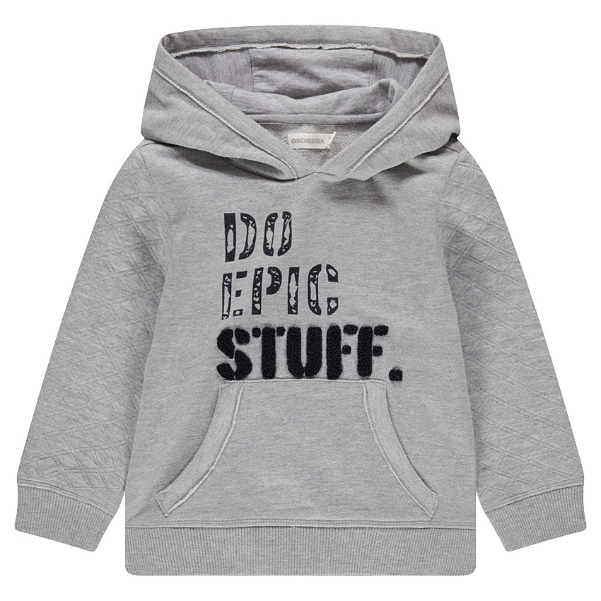 Sweat en molleton à capuche avec inscriptions printées 