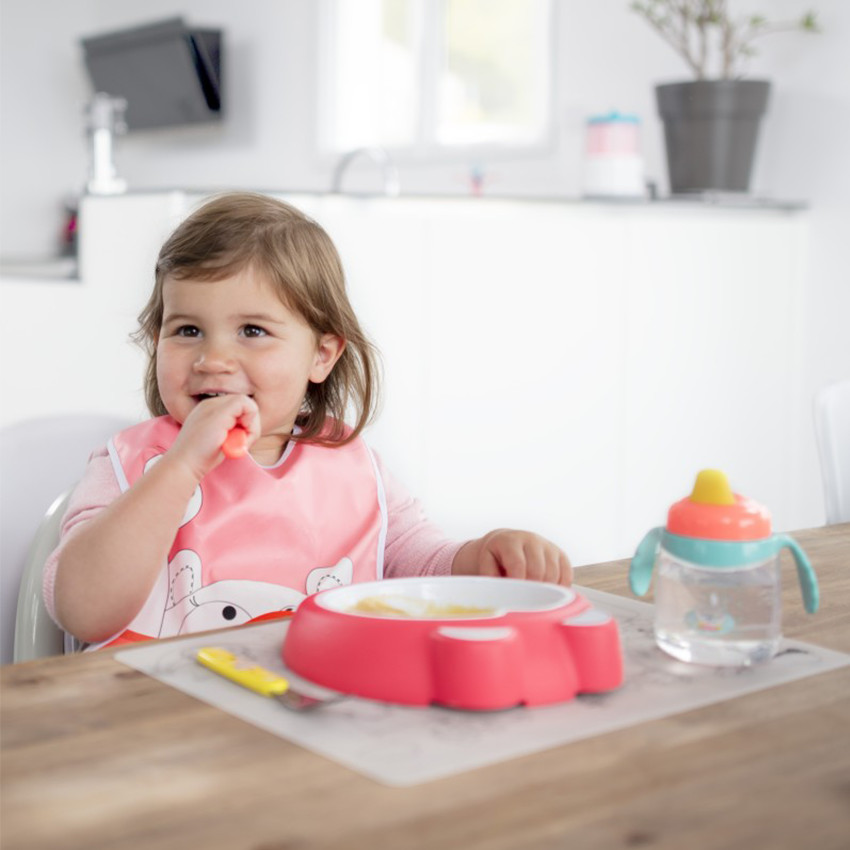 Assiette antidérapante - Rose intense 