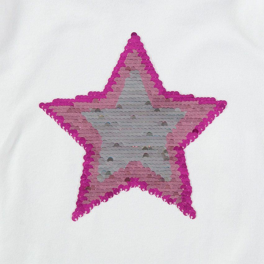 T-shirt manches longues en jersey avec motif en sequins 