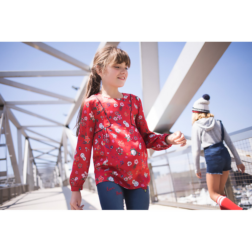 Junior - Tunique en satin avec imprimé fleurs all-over 