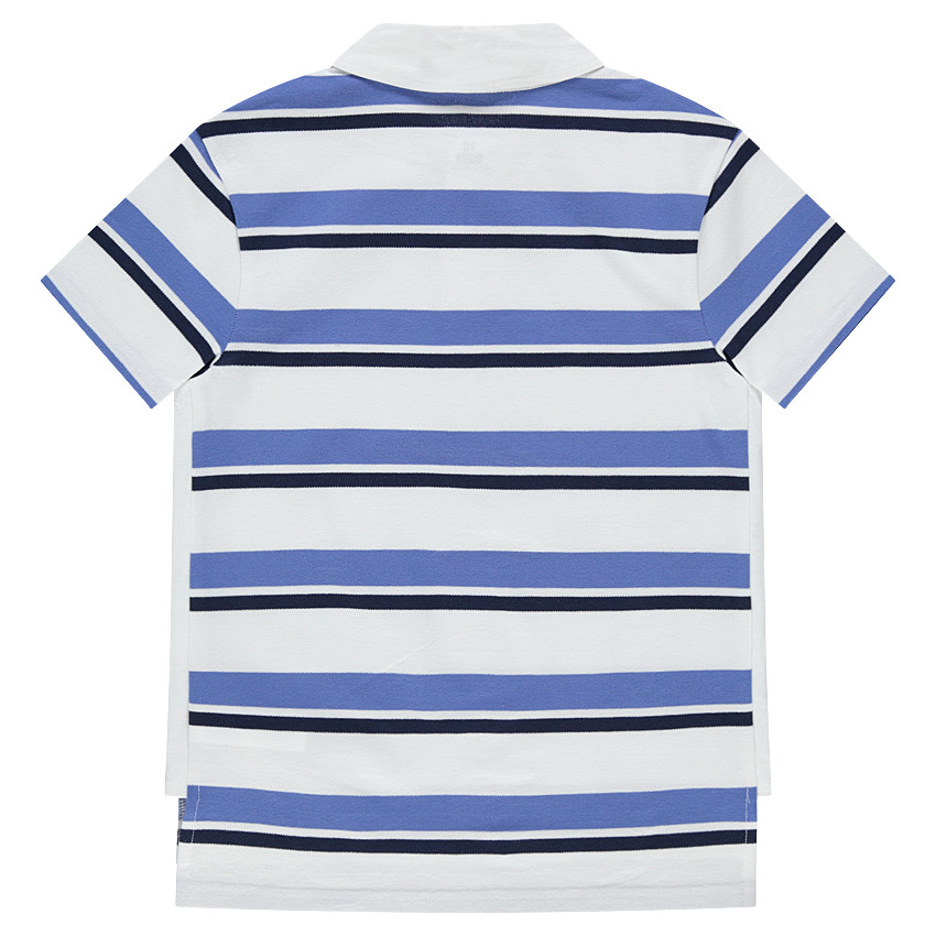 Junior - Polo manches courtes à rayures contrastées 