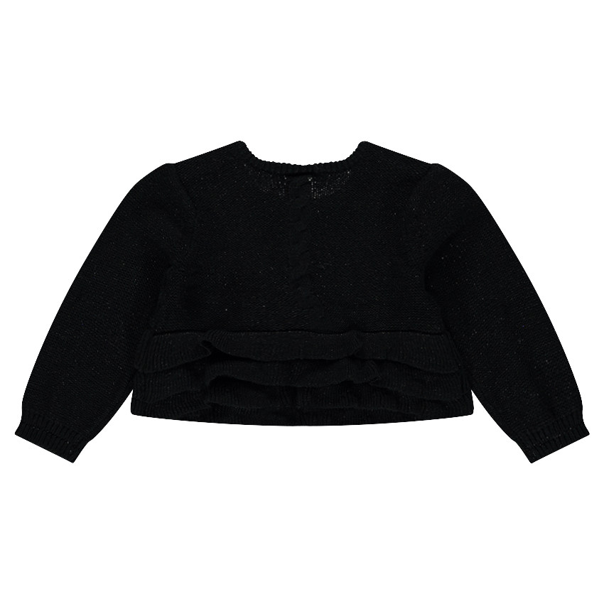 Gilet en tricot avec volants et boutons forme coeur 