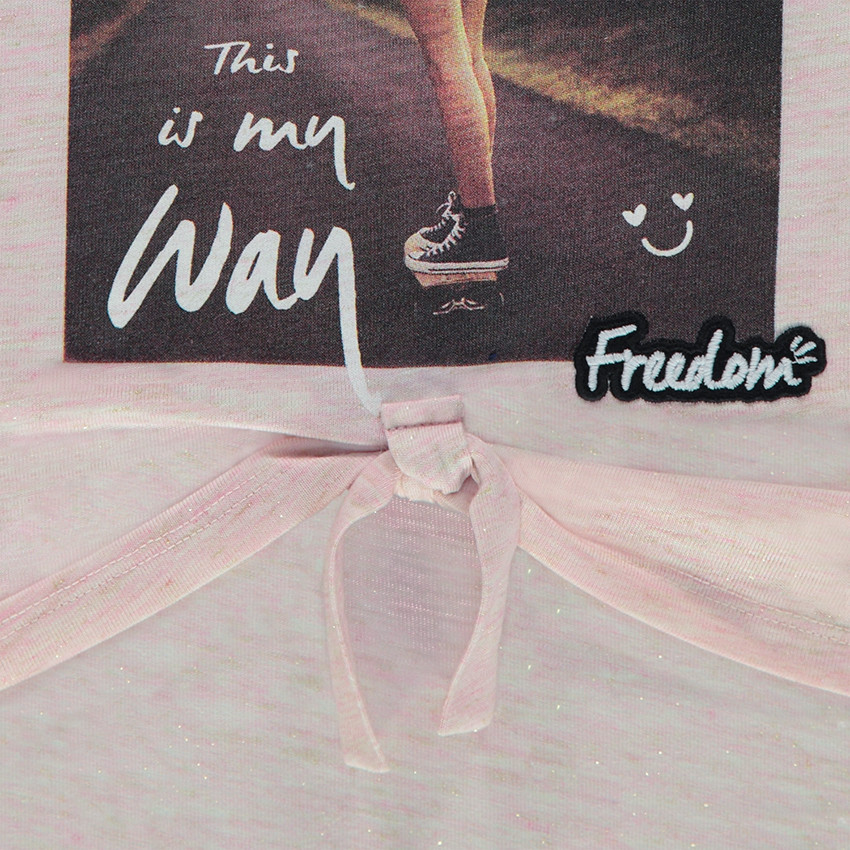 Junior - Tee-shirt manches longues en maille mélangée de fil brillant 