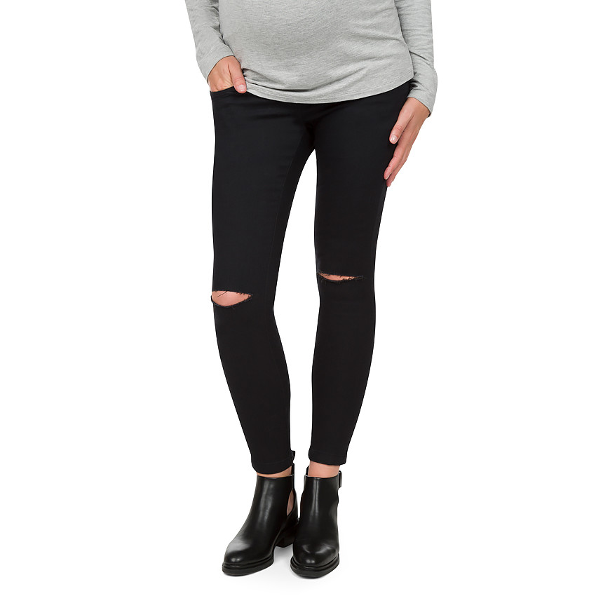 Jeans de grossesse slim avec déchirures genoux 