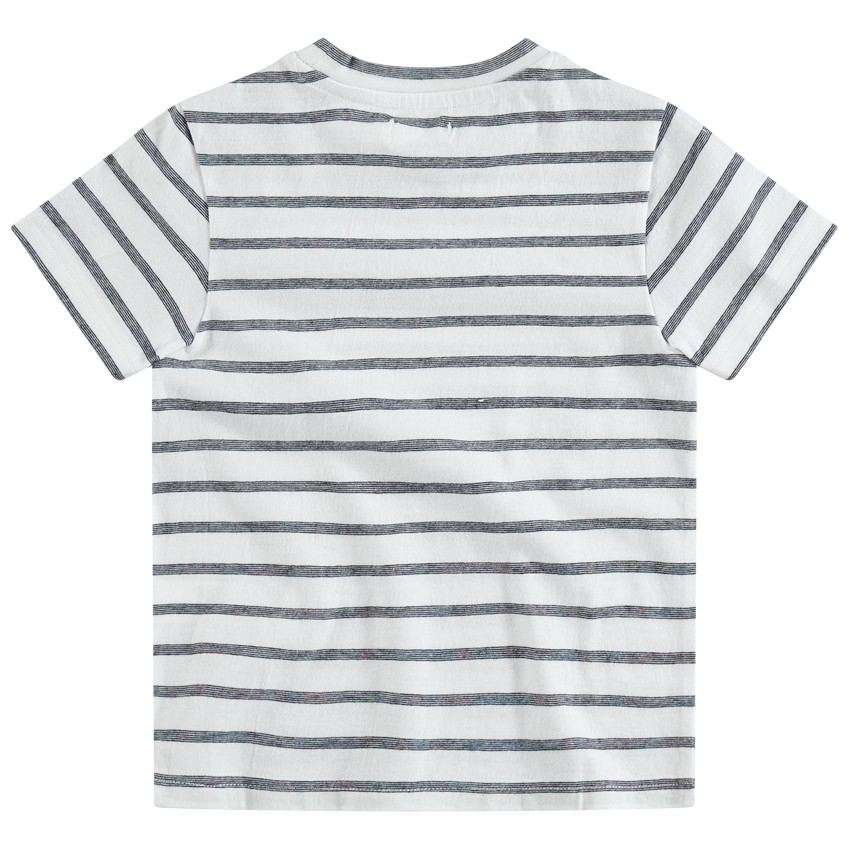 Tee-shirt manches courtes rayé avec girafe printée 