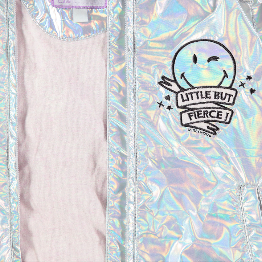 Blouson iridescent doublé jersey avec motif Smiley brodé 