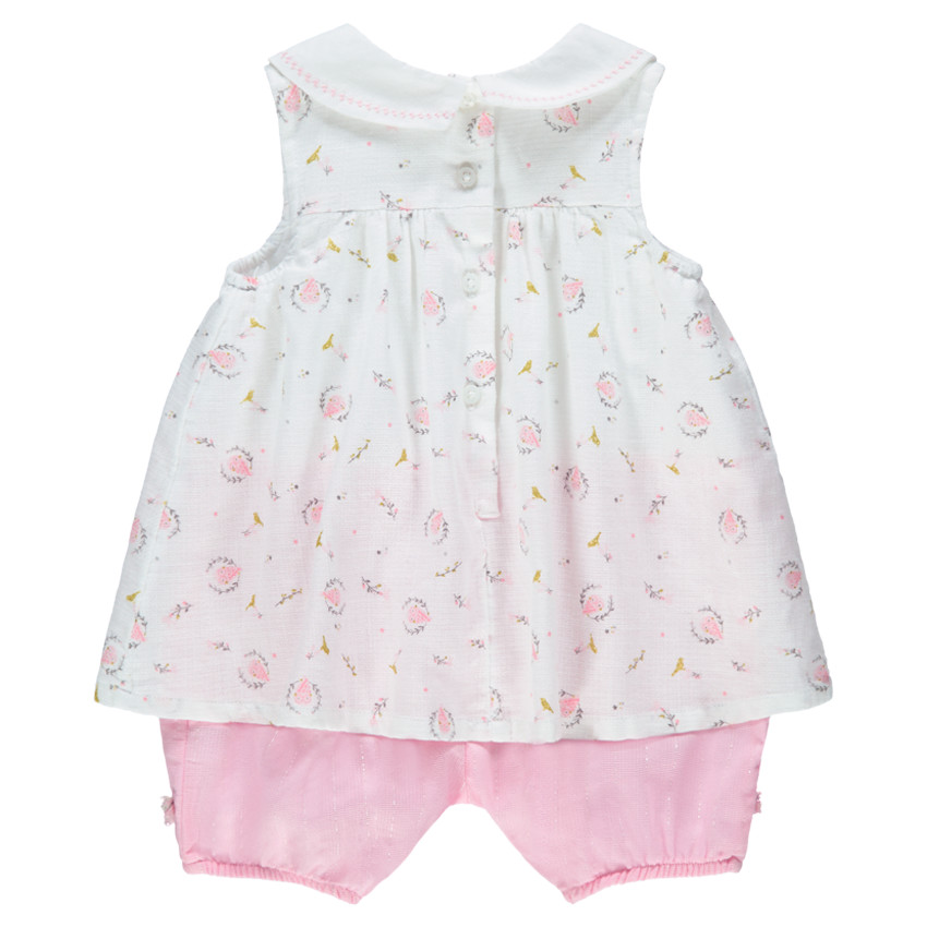 Combinaison courte effet 2 en 1 avec imprimé fantaisie 