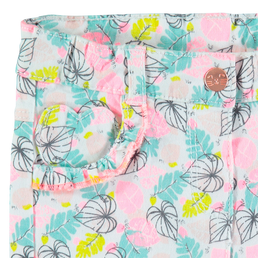 Pantacourt en coton à imprimé végétal all-over 