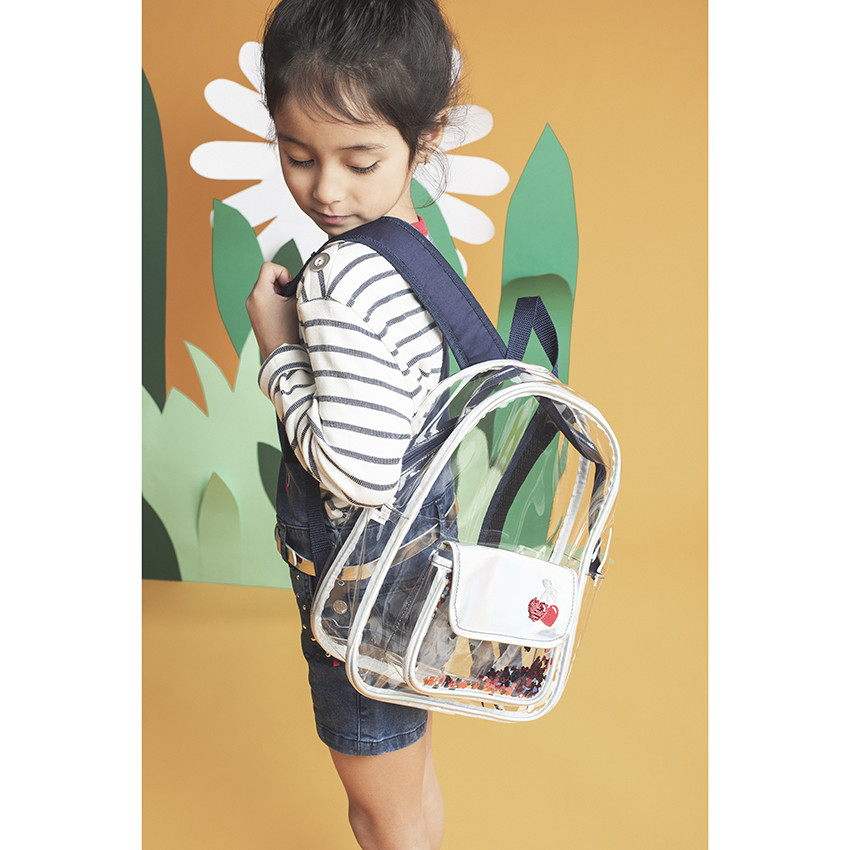 Salopette courte en jean effet used à broderies 