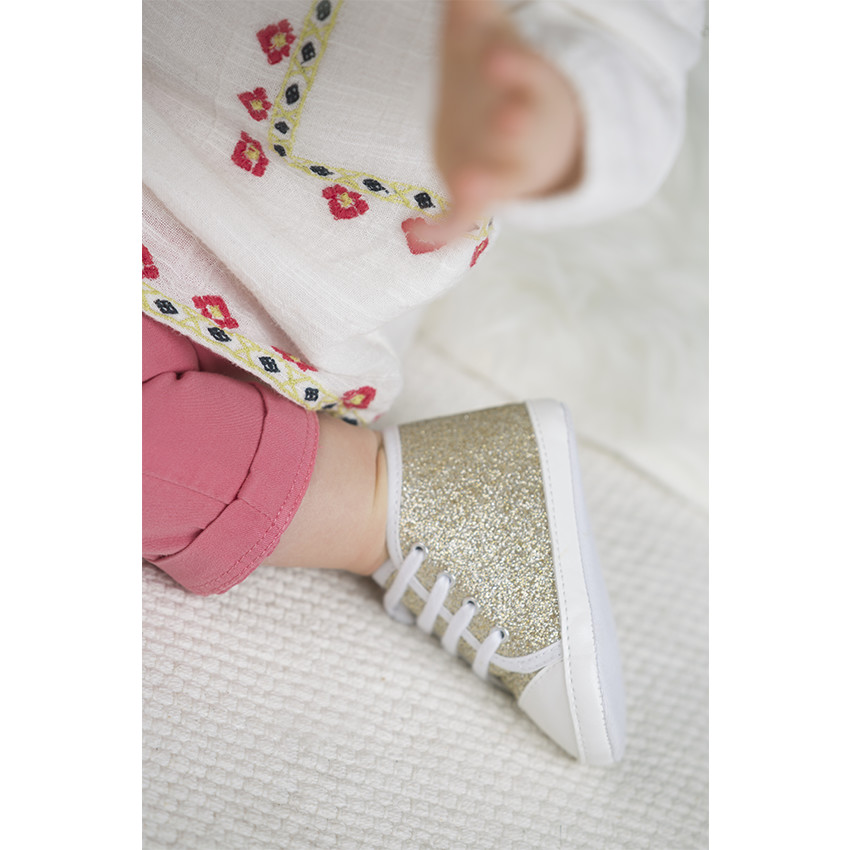 Bottillons pailletés à lacets 