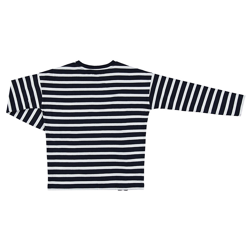 Junior - Marinière en jersey avec bande contrastée et zip fantaisie 