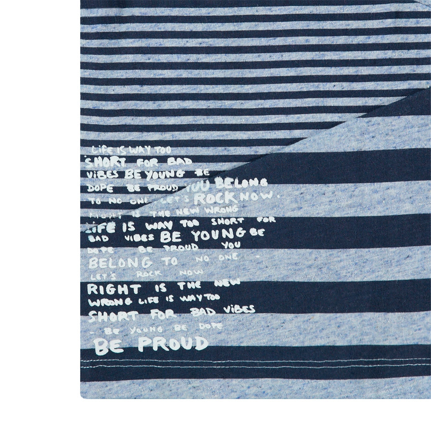 Polo manches longues en jersey slub avec poche et texte printé 