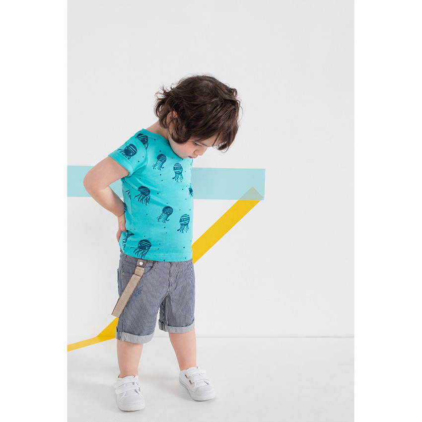 Tee-shirt manches courtes avec imprimés fantaisie all-over 