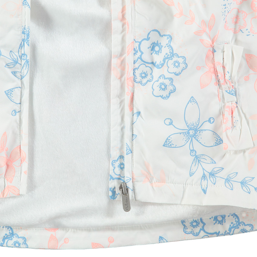 Coupe-vent à capuche doublé sherpa à fleurs all-over 