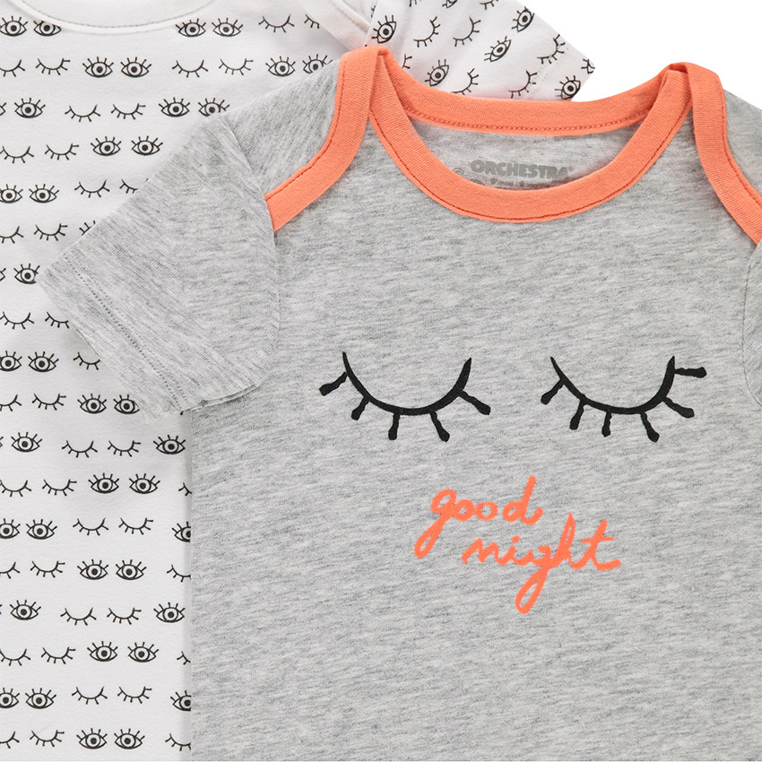 Lot de 5 bodies manches courtes en jersey avec prints fantaisie 