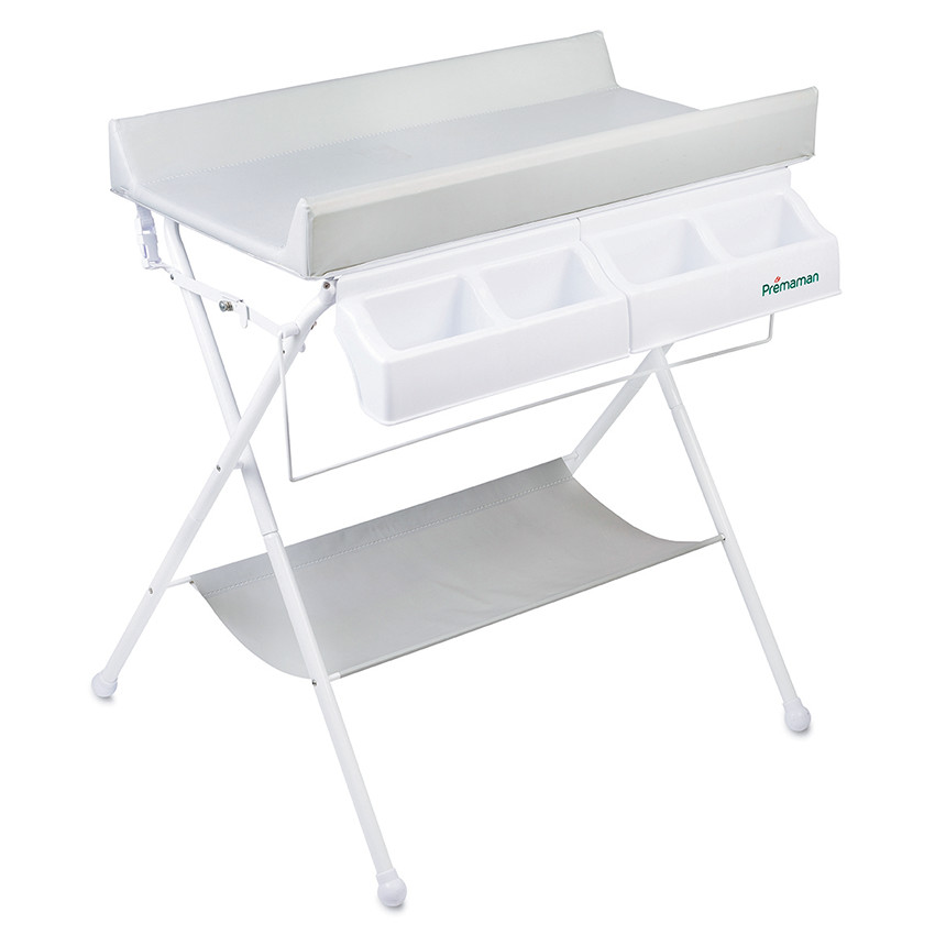 Table à langer avec baignoire Inès - Gris 