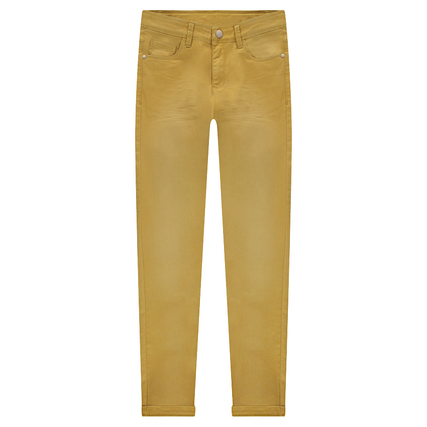 Junior - Pantalon en twill effet used et crinkle coupe slim 