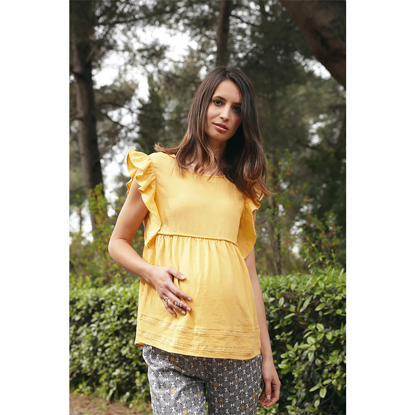 Pantalon de grossesse en crêpe avec imprimé graphique all-over 