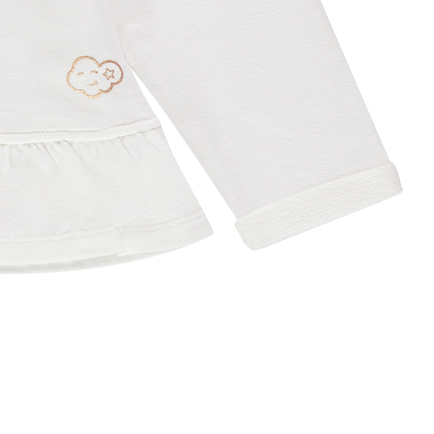 Gilet en molleton avec volant et nuage printé 