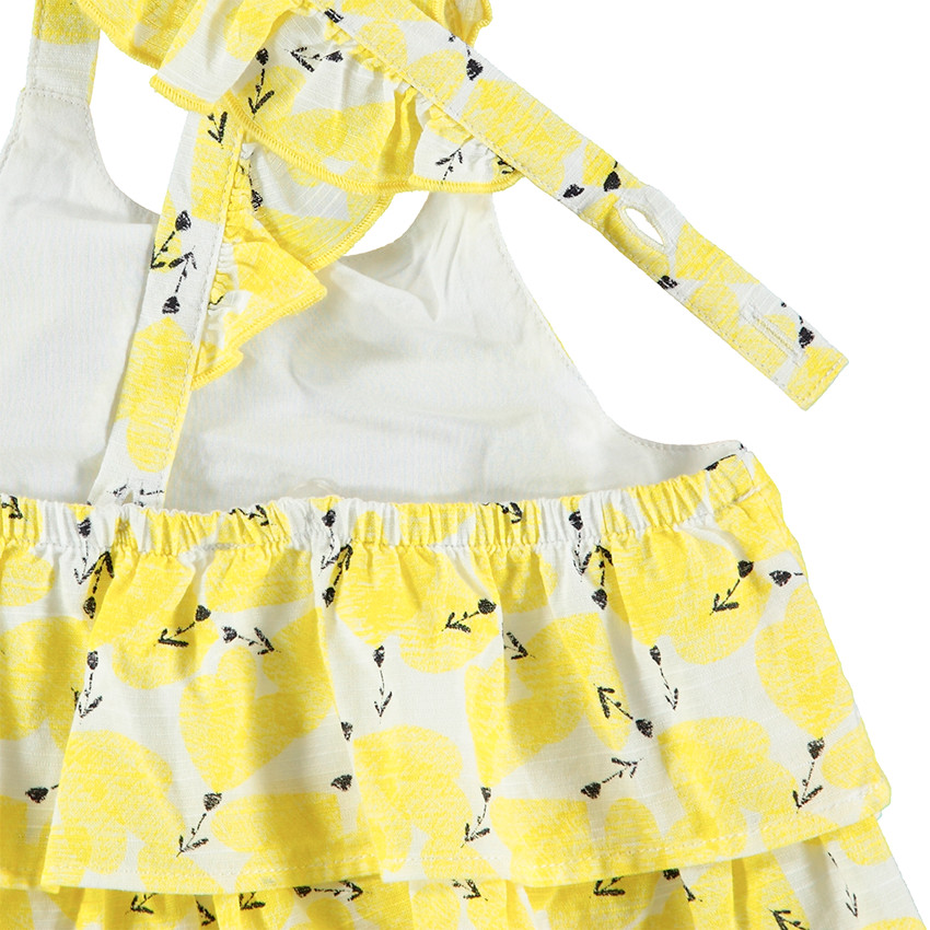 Ensemble avec tunique volantée imprimée et legging court à pois 