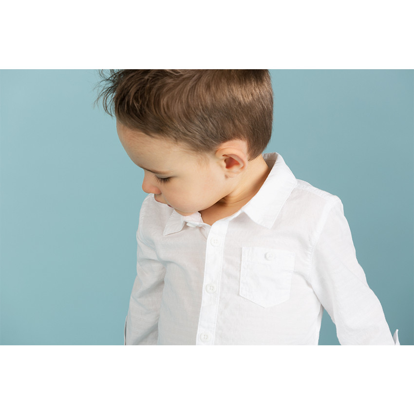 Chemise manches longues en coton fantaisie 