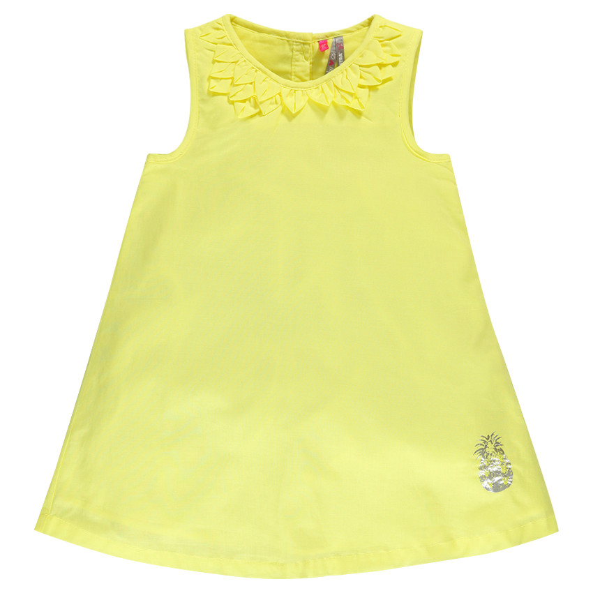 Robe unie sans manches en voile de coton avec print ananas 