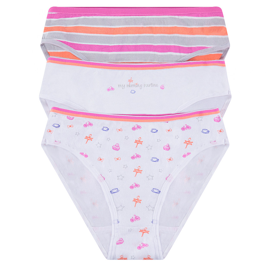 Junior - Lot de 3 culottes imprimées en coton 