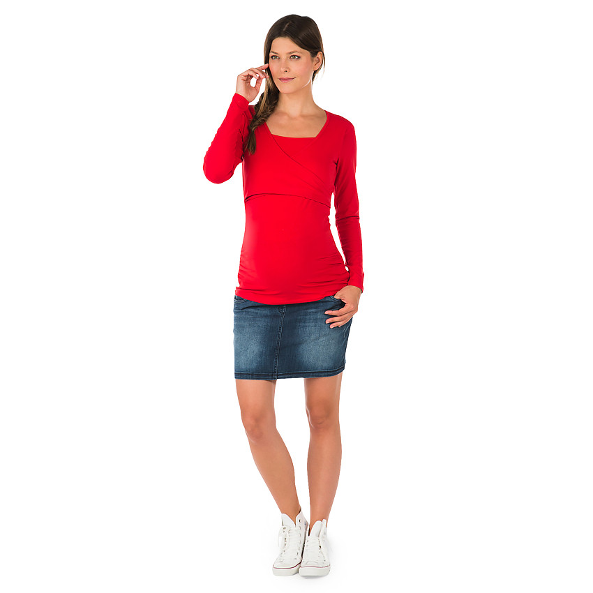 Tee-shirt d'allaitement manches longues uni 