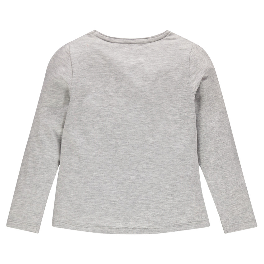 Tee-shirt manches longues print fantaisie pailleté 