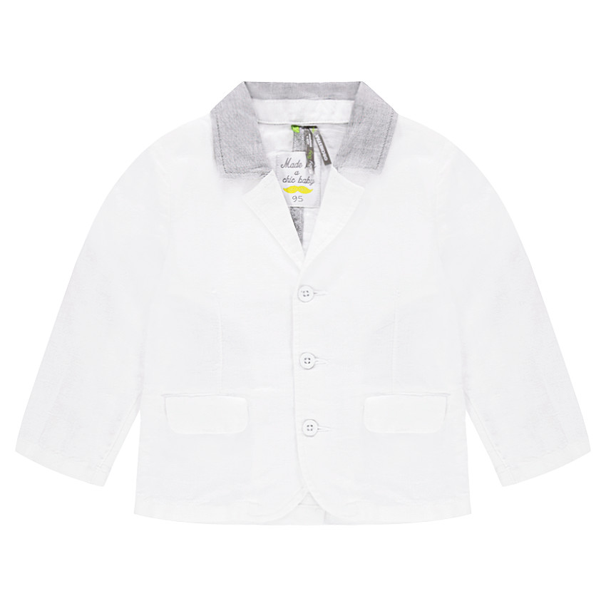 Blazer en lin avec col contrasté 