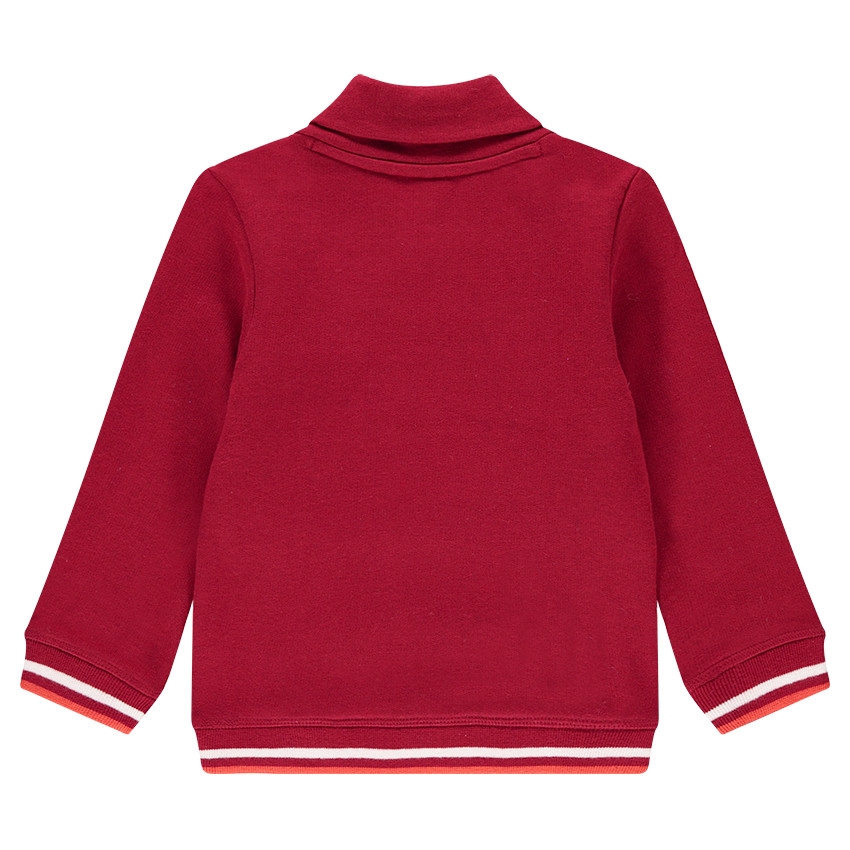 Sweat en molleton bicolore avec inscription en bouclette et poche 