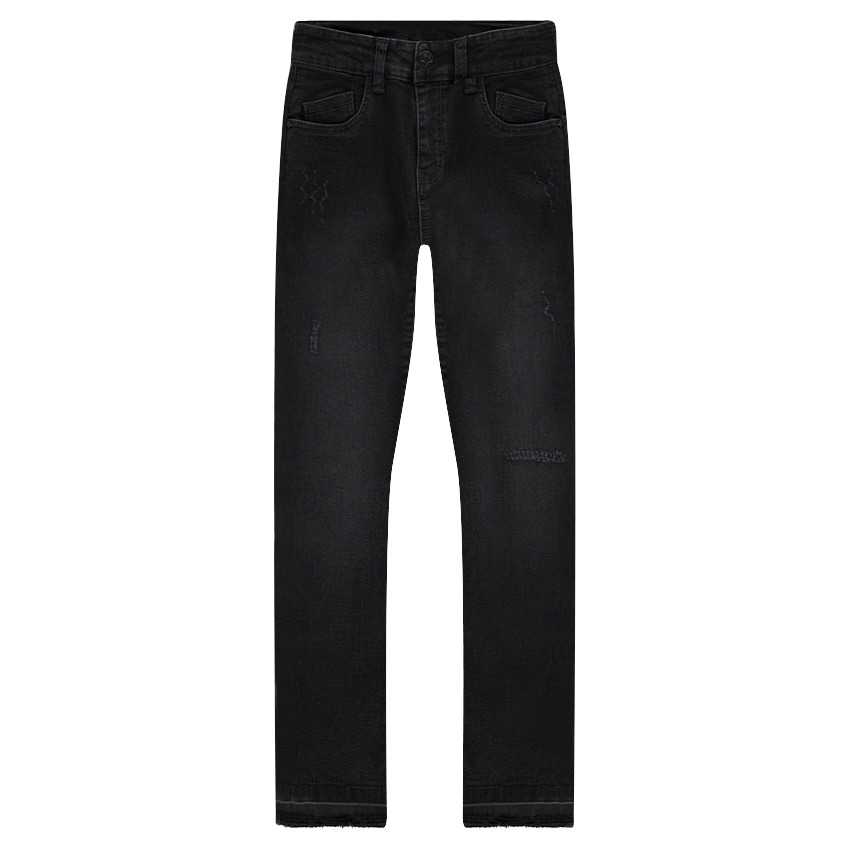 Junior - Jeans effet used coupe slim avec ourlets décousus 