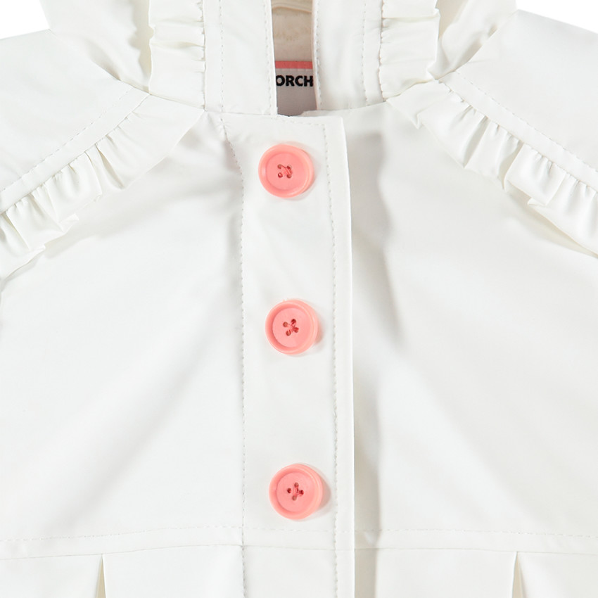 Parka en gomme doublée sherpa avec fleurs printées 