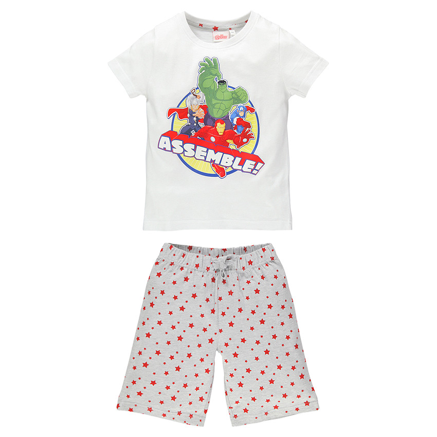 Pyjama en jersey court Marvel avec tee-shirt print Avengers 