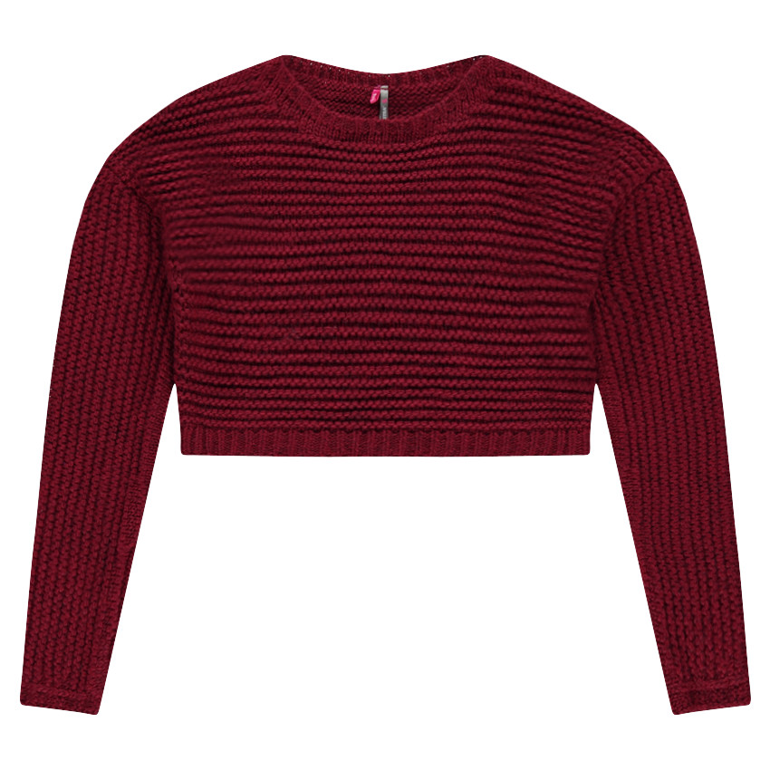 Junior - Pull court en grosse maille 