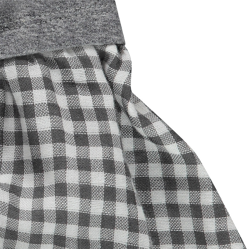 Robe effet 2 en 1 avec haut printé et bas volanté en vichy 