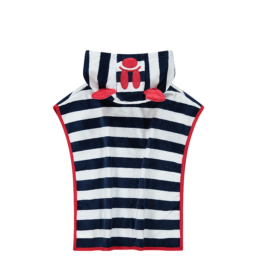 Cape de bain rayée en éponge avec broderies Mickey Disney 