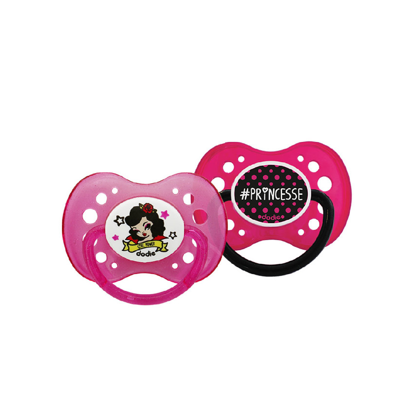 Lot de 2 sucettes girly - 18 mois+ 
